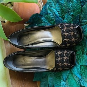 Paolo wedge peep toe shoes.